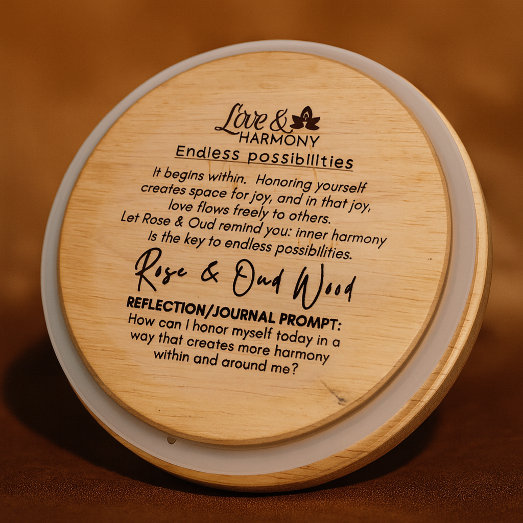 Love & Harmony.  Endless Possibilities.  Rose & Oud Wood.
