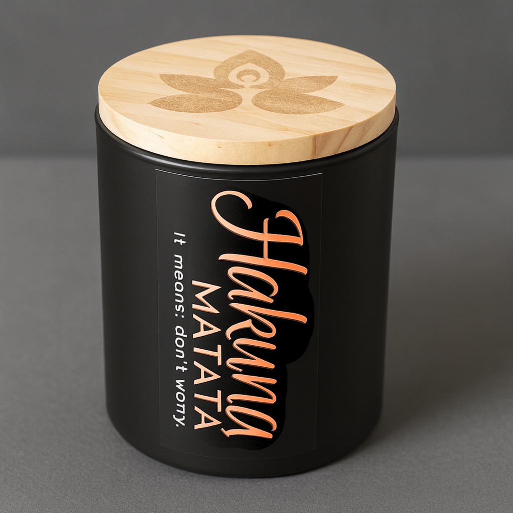 Hakuna Matata.  It means, don't worry.  Vanilla & Patchouli